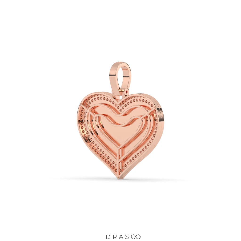 FULL HEART DIAMOND BORDER PENDANT