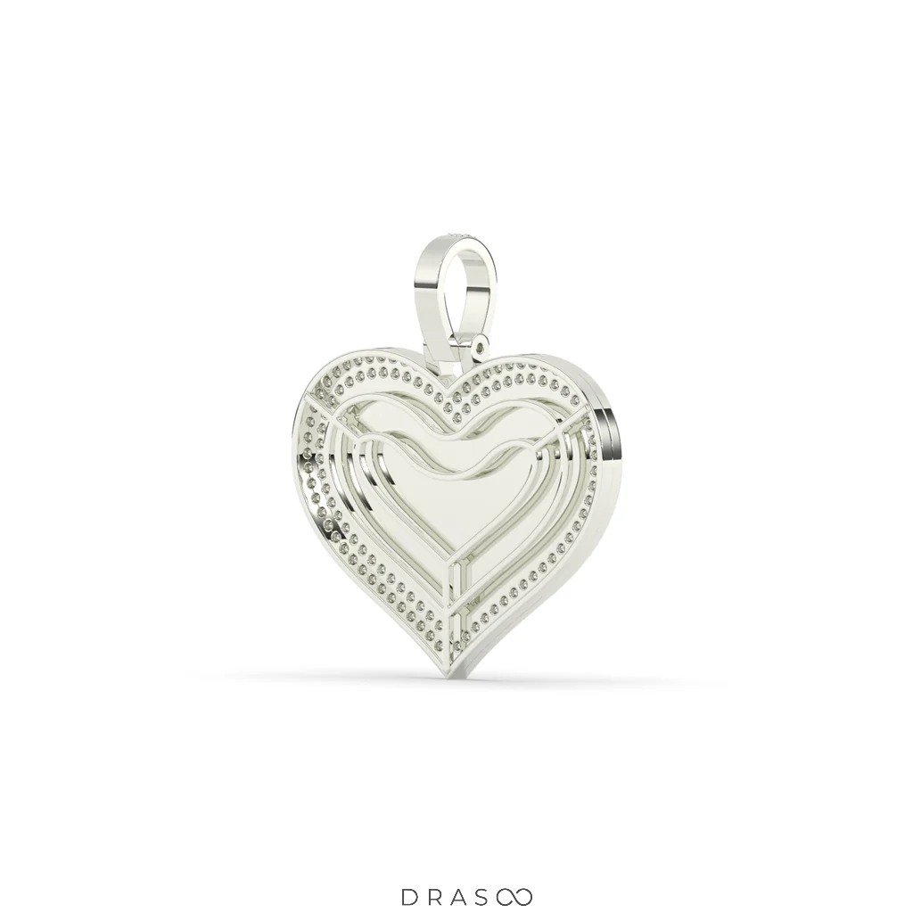 FULL HEART DIAMOND BORDER PENDANT