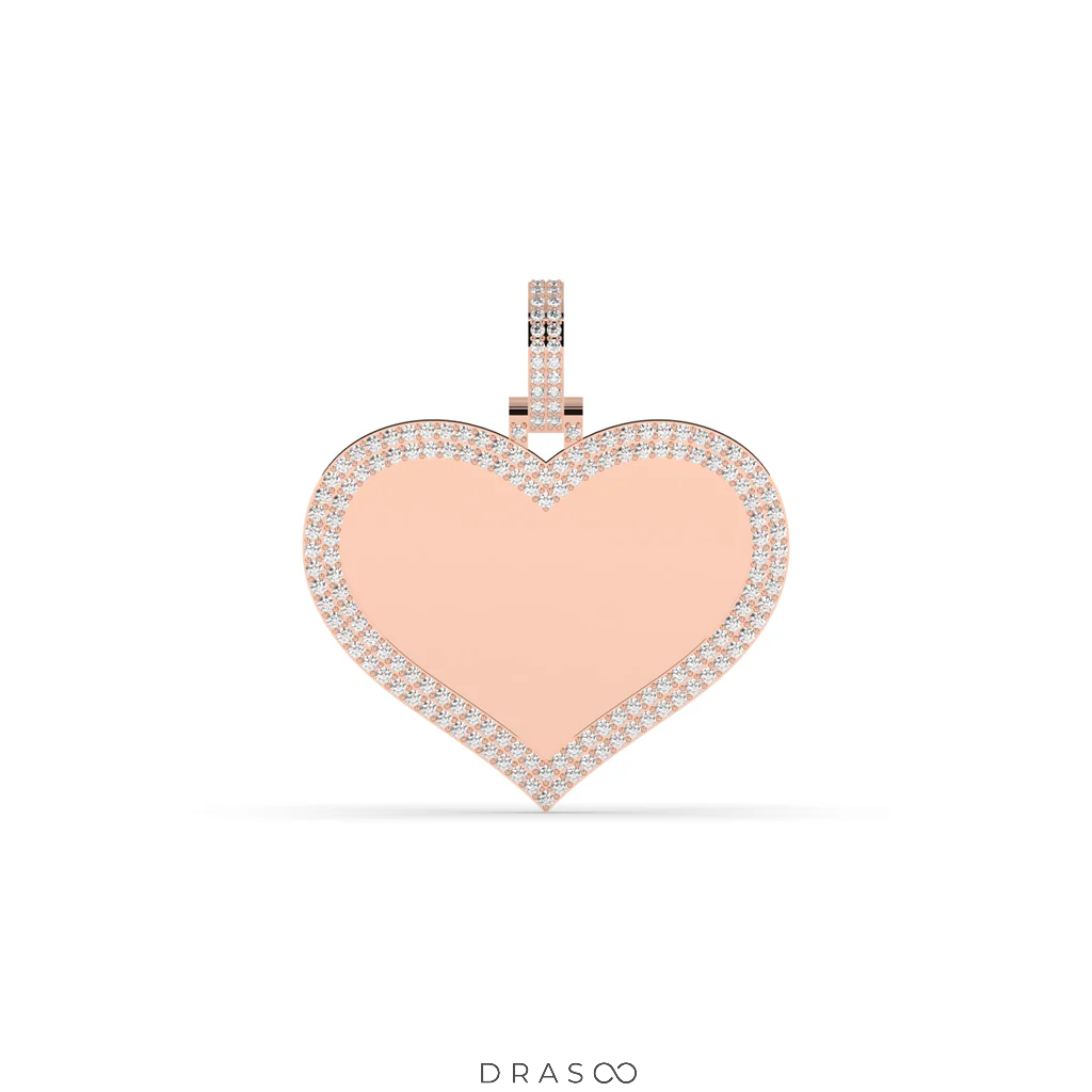 FULL HEART DIAMOND BORDER PENDANT