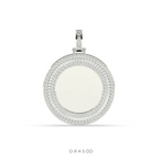 TRIPLE ROW BAGUETTE ROUND PENDANT