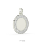 TRIPLE ROW BAGUETTE ROUND PENDANT