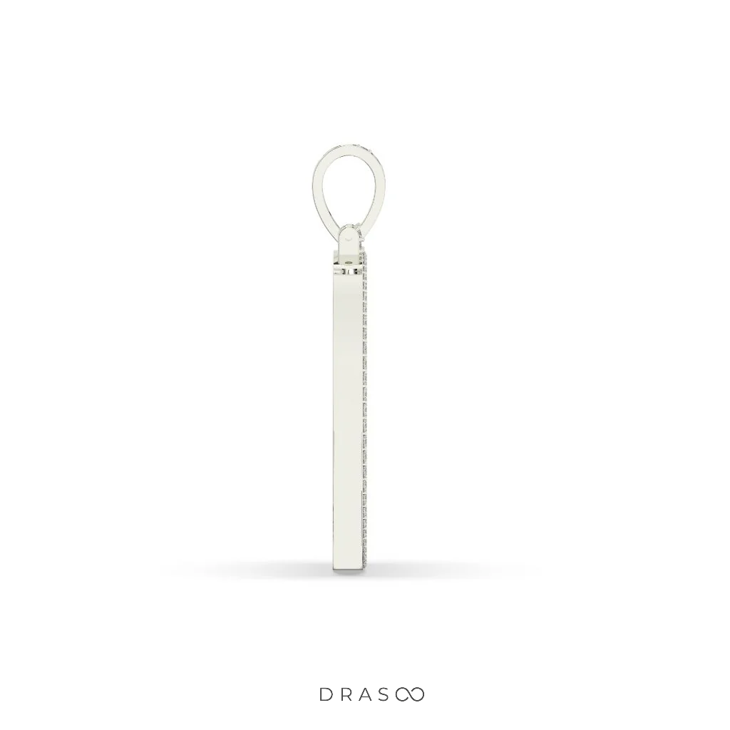 TRIPLE ROW BAGUETTE ROUND PENDANT