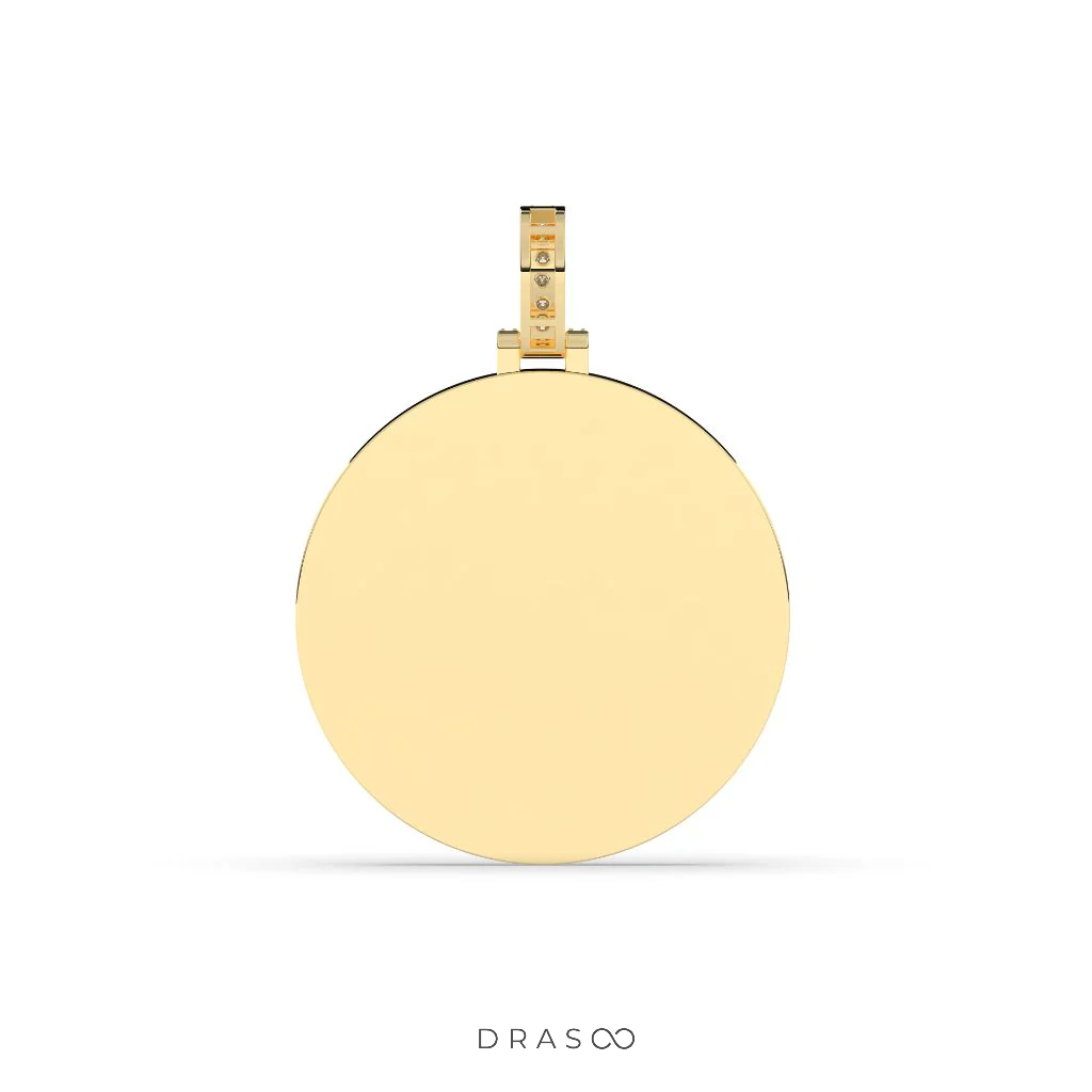 TRIPLE ROW BAGUETTE ROUND PENDANT