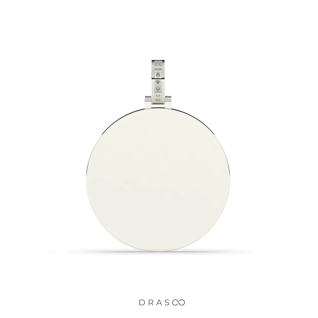 TRIPLE ROW BAGUETTE ROUND PENDANT