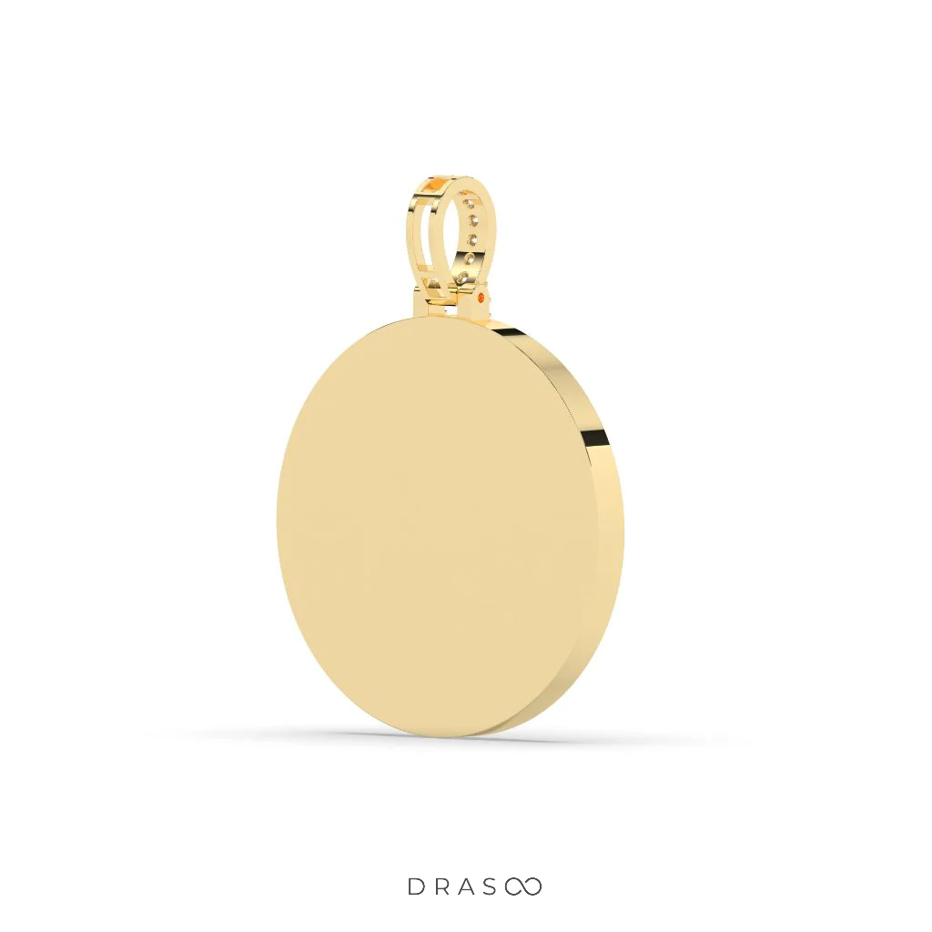 TRIPLE ROW BAGUETTE ROUND PENDANT