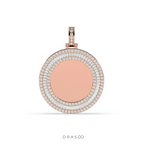TRIPLE ROW BAGUETTE ROUND PENDANT