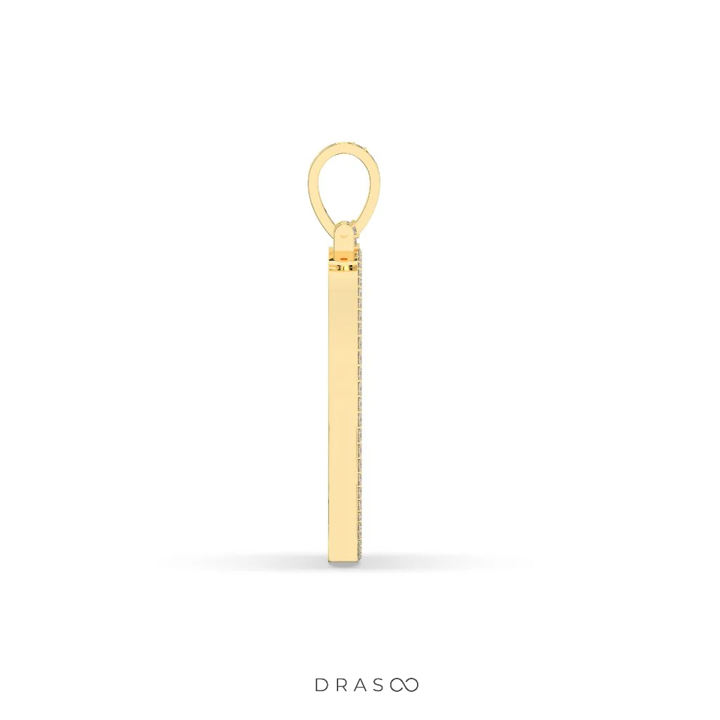 TRIPLE ROW BAGUETTE ROUND PENDANT
