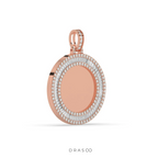 TRIPLE ROW BAGUETTE ROUND PENDANT