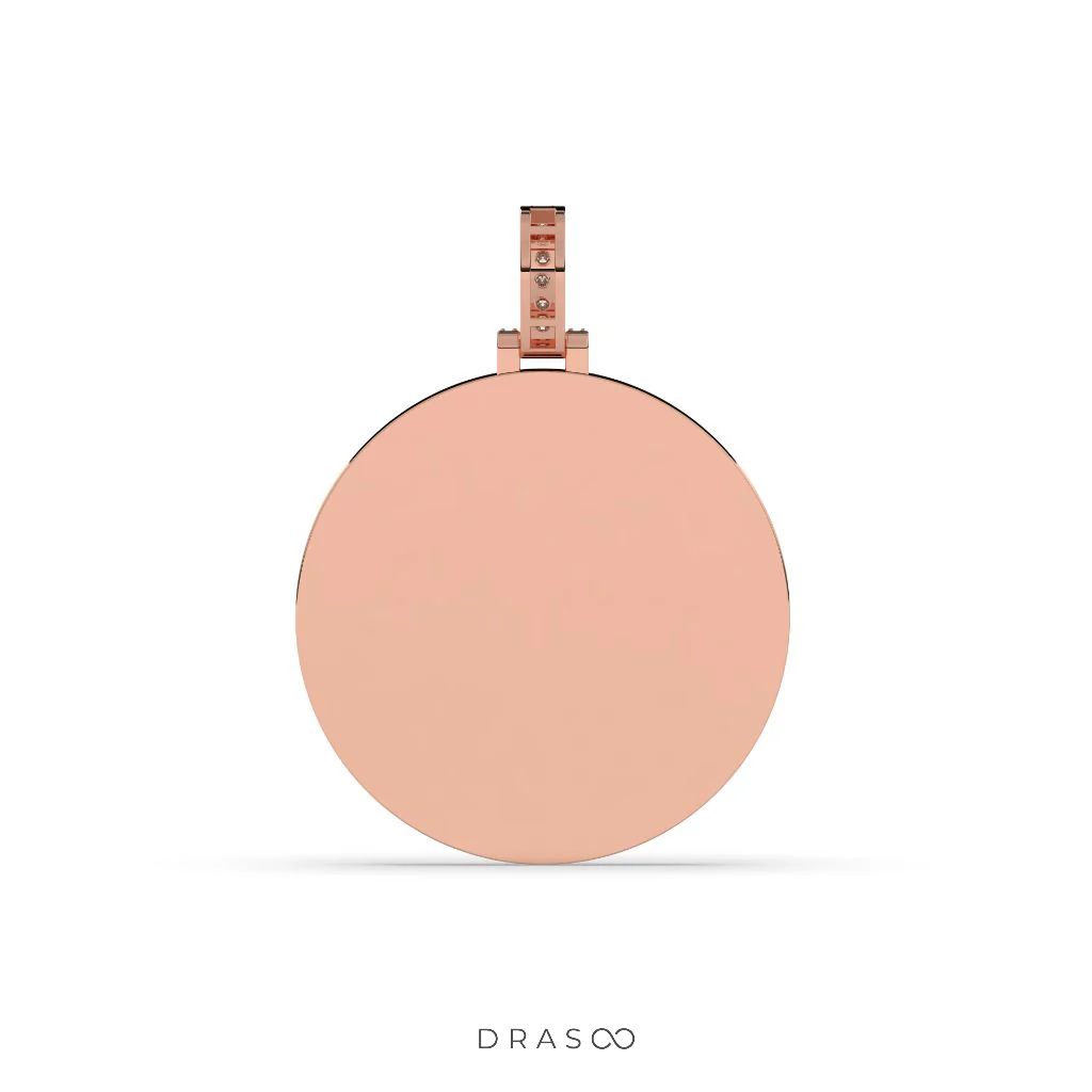 TRIPLE ROW BAGUETTE ROUND PENDANT