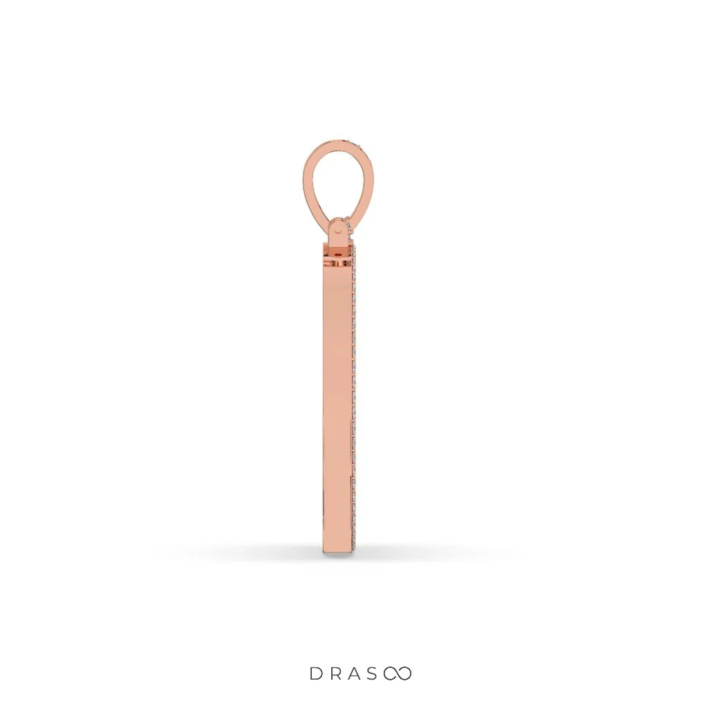 TRIPLE ROW BAGUETTE ROUND PENDANT