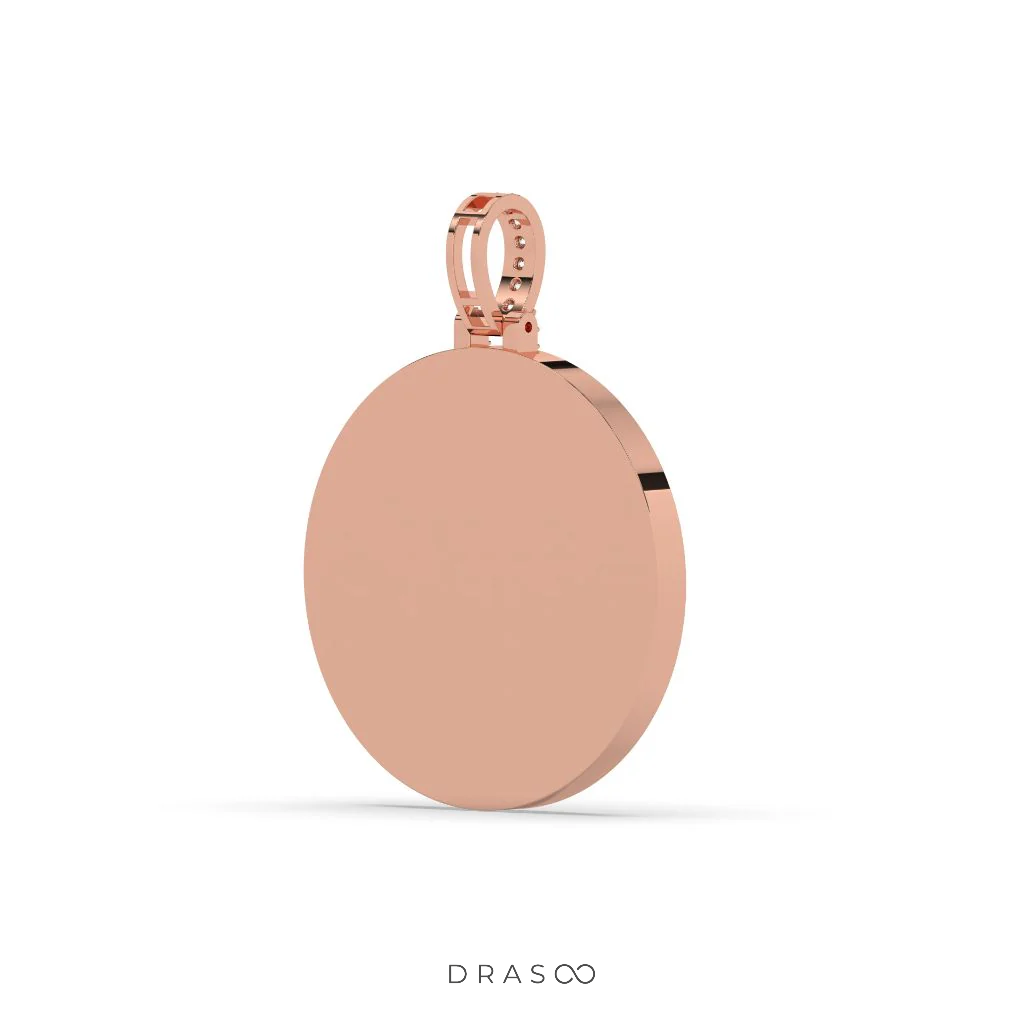 TRIPLE ROW BAGUETTE ROUND PENDANT