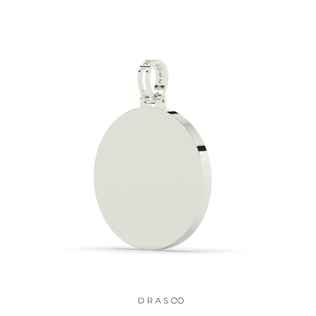 TRIPLE ROW BAGUETTE ROUND PENDANT