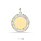 TRIPLE ROW BAGUETTE ROUND PENDANT