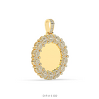 LUXURY FLOWER FRAME ROUND PENDANT