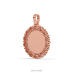 LUXURY FLOWER FRAME ROUND PENDANT