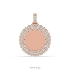 LUXURY FLOWER FRAME ROUND PENDANT