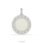 LUXURY FLOWER FRAME ROUND PENDANT