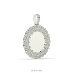 LUXURY FLOWER FRAME ROUND PENDANT