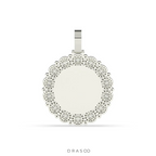 LUXURY FLOWER FRAME ROUND PENDANT