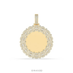 LUXURY FLOWER FRAME ROUND PENDANT