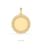 LUXURY FLOWER FRAME ROUND PENDANT