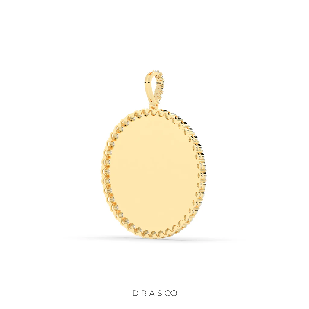 TRIPLE LAYER GOLD ROUND PENDANT