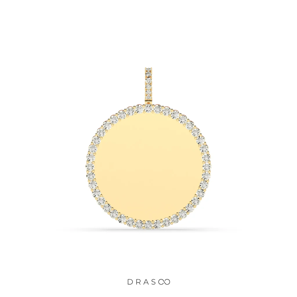 TRIPLE LAYER GOLD ROUND PENDANT