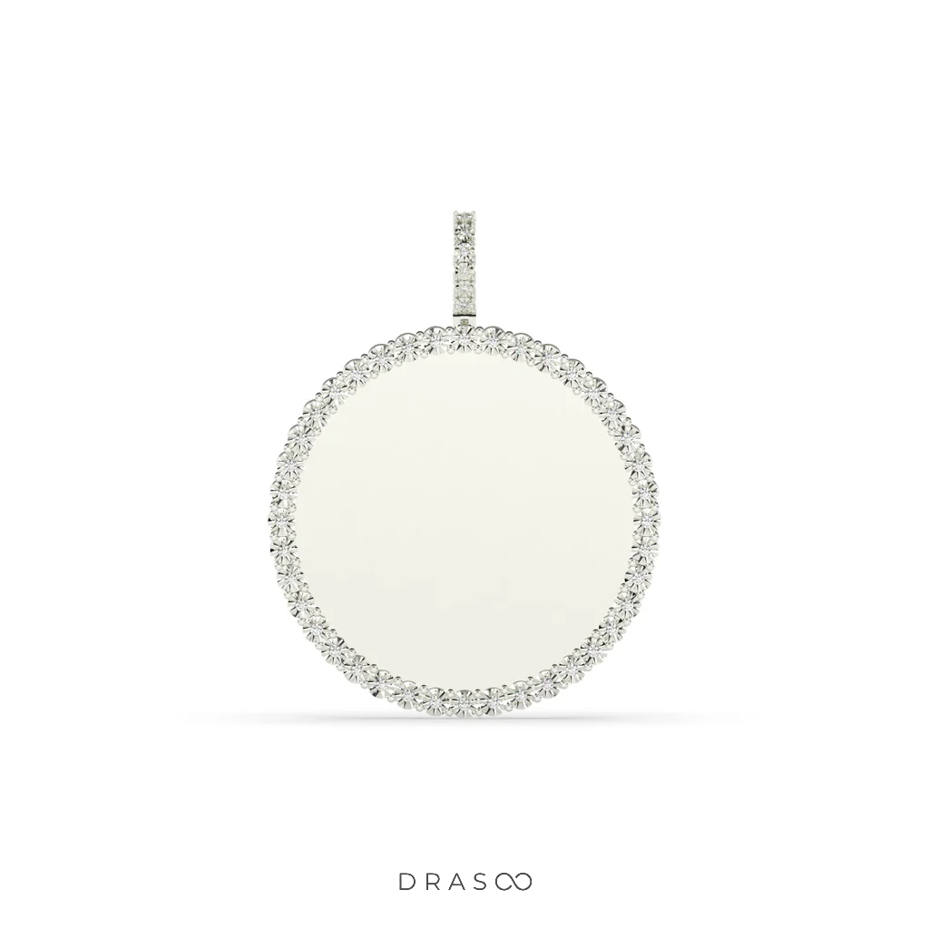 TRIPLE LAYER GOLD ROUND PENDANT