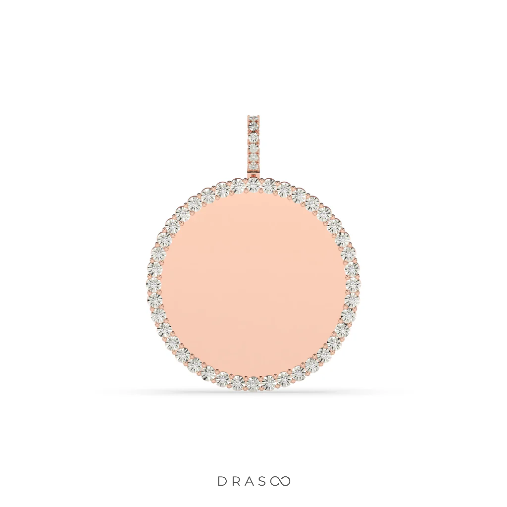 TRIPLE LAYER GOLD ROUND PENDANT