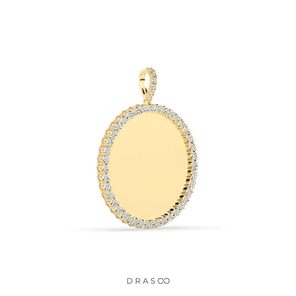 TRIPLE LAYER GOLD ROUND PENDANT