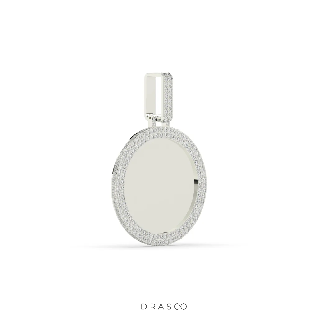 DOUBLE LAYER DIAMOND CIRCLE PENDANT