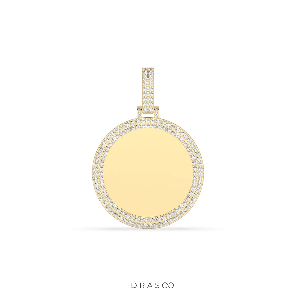 DOUBLE LAYER DIAMOND CIRCLE PENDANT