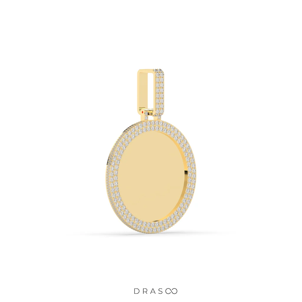 DOUBLE LAYER DIAMOND CIRCLE PENDANT