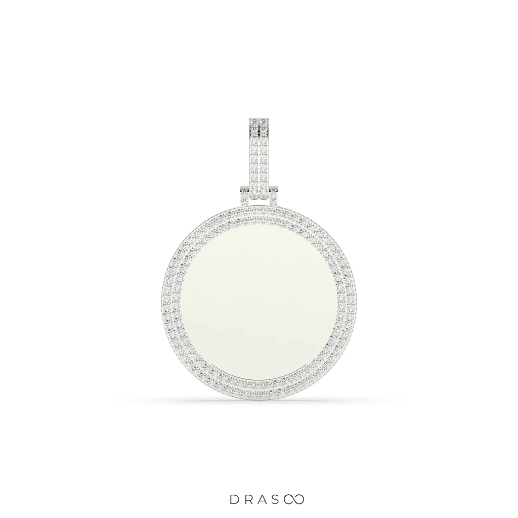 DOUBLE LAYER DIAMOND CIRCLE PENDANT