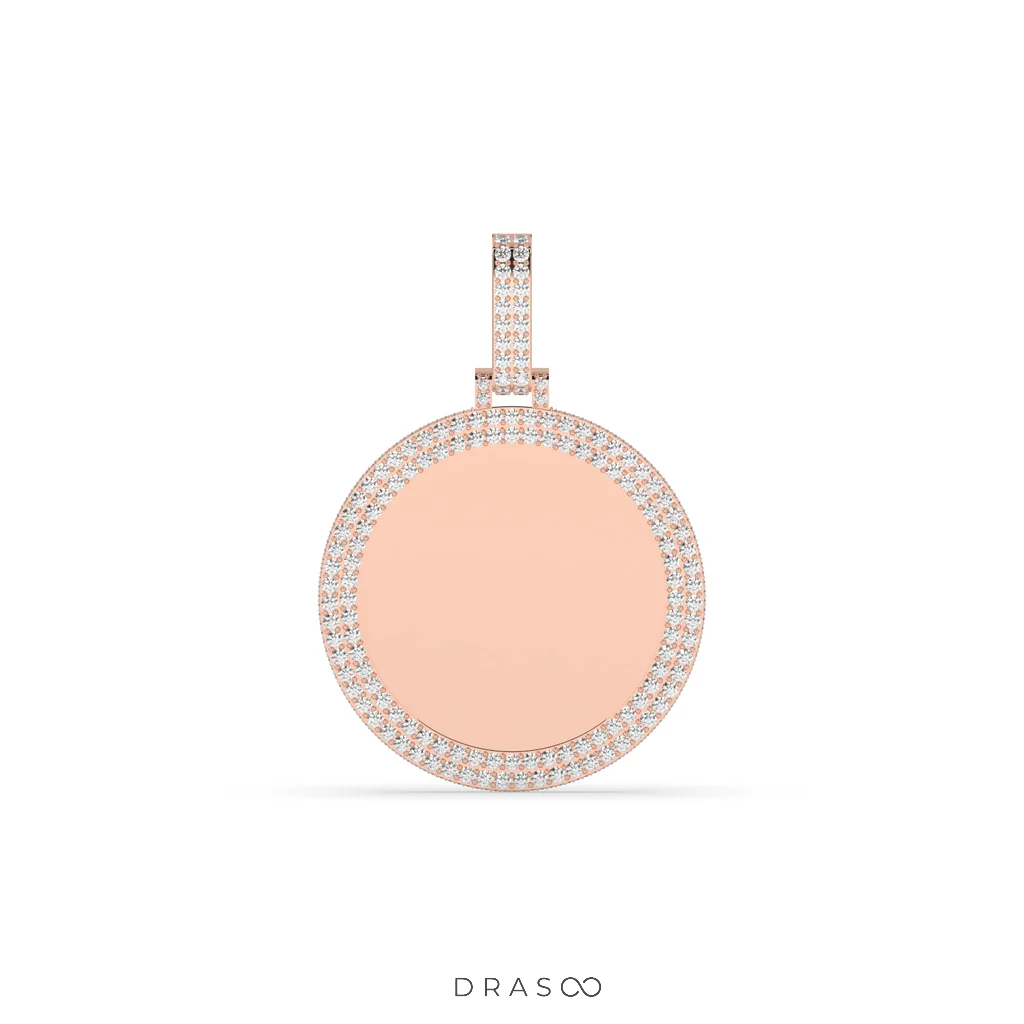 DOUBLE LAYER DIAMOND CIRCLE PENDANT
