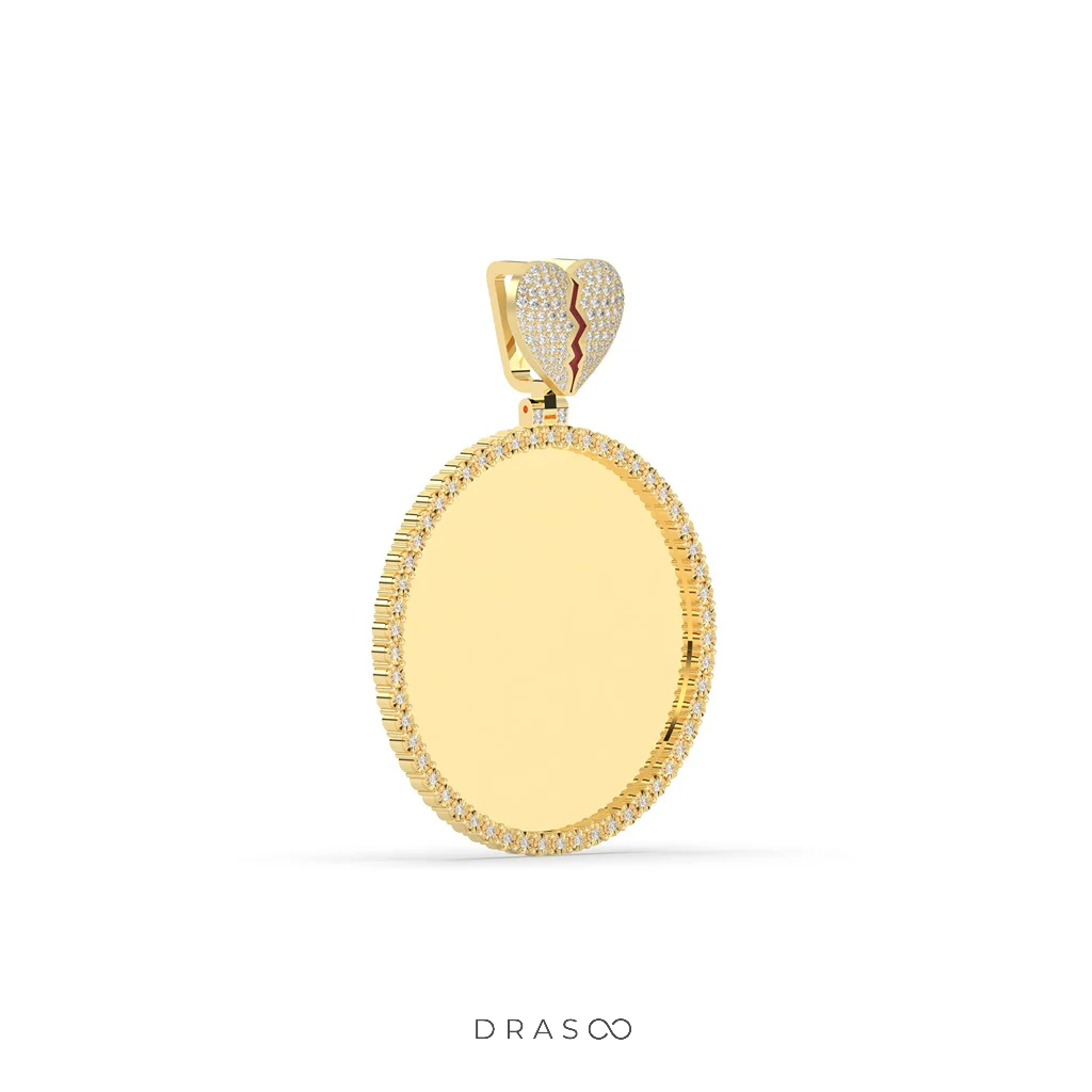 BROKEN HEART DIAMOND FRAME PENDANT