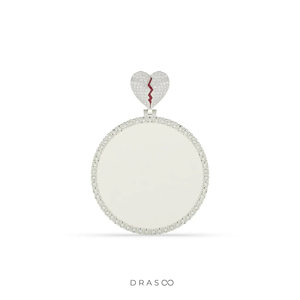 BROKEN HEART DIAMOND FRAME PENDANT