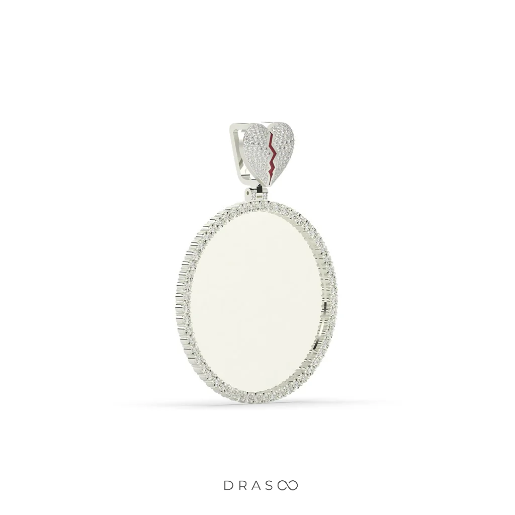 BROKEN HEART DIAMOND FRAME PENDANT