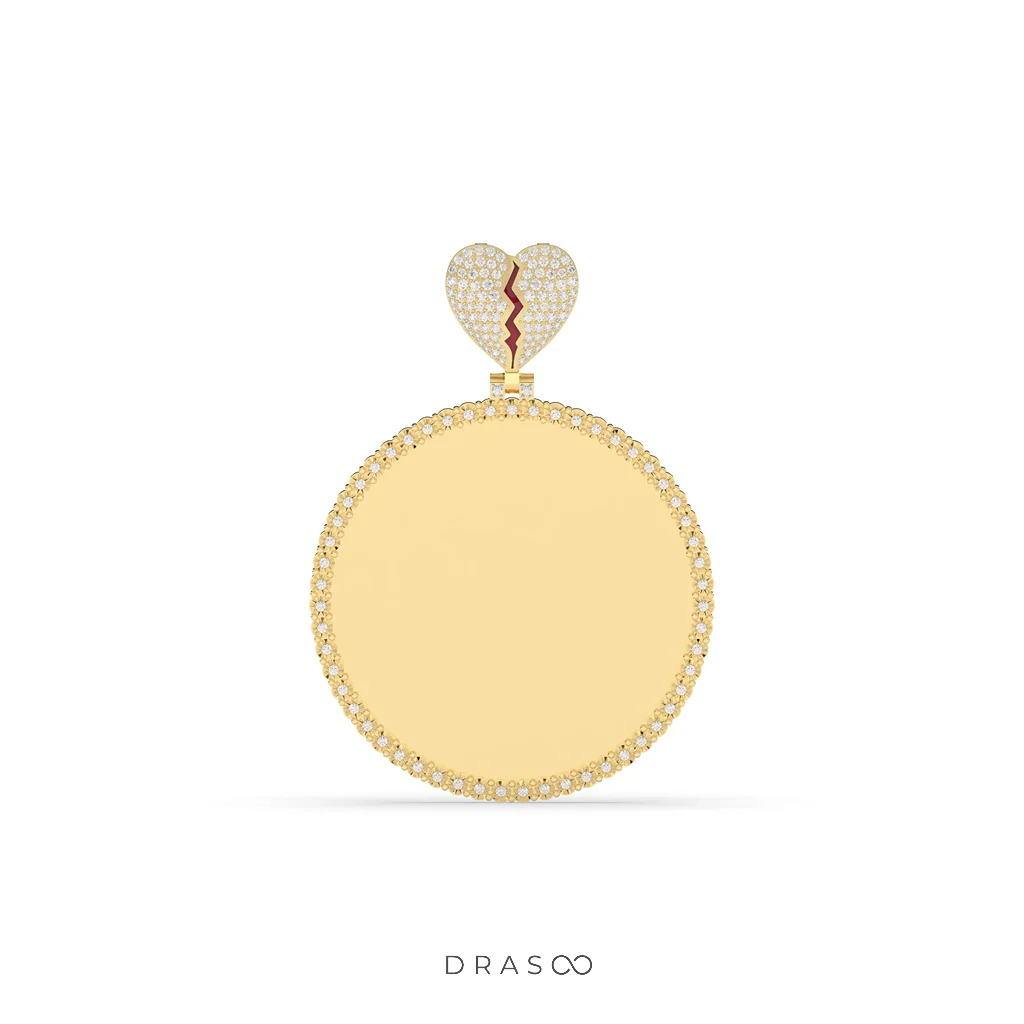 BROKEN HEART DIAMOND FRAME PENDANT