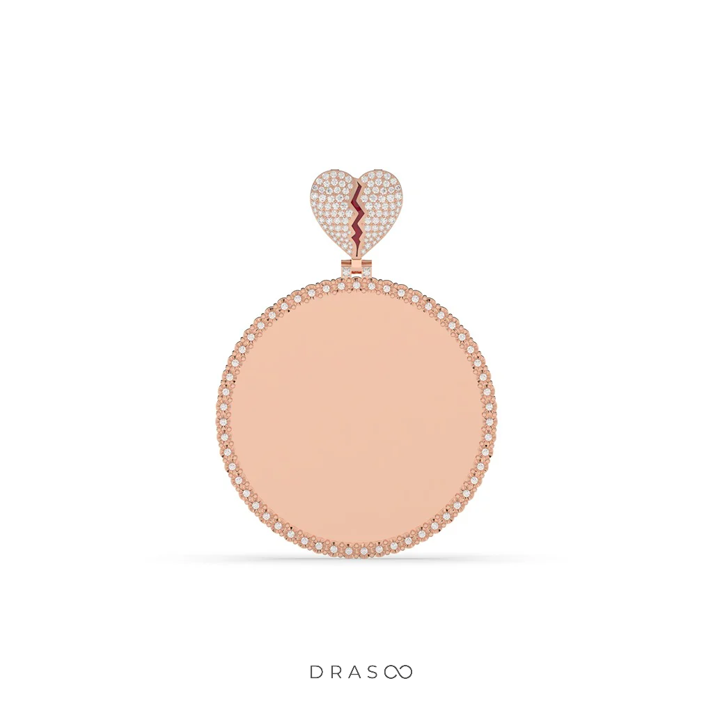 BROKEN HEART DIAMOND FRAME PENDANT