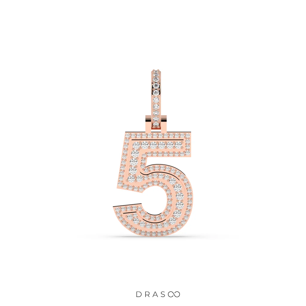ROUND DIAMOND ICED OUT NUMBER HIP HOP PENDANT
