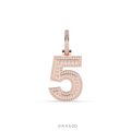 ROUND DIAMOND ICED OUT NUMBER HIP HOP PENDANT