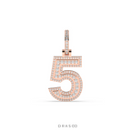 ROUND DIAMOND ICED OUT NUMBER HIP HOP PENDANT