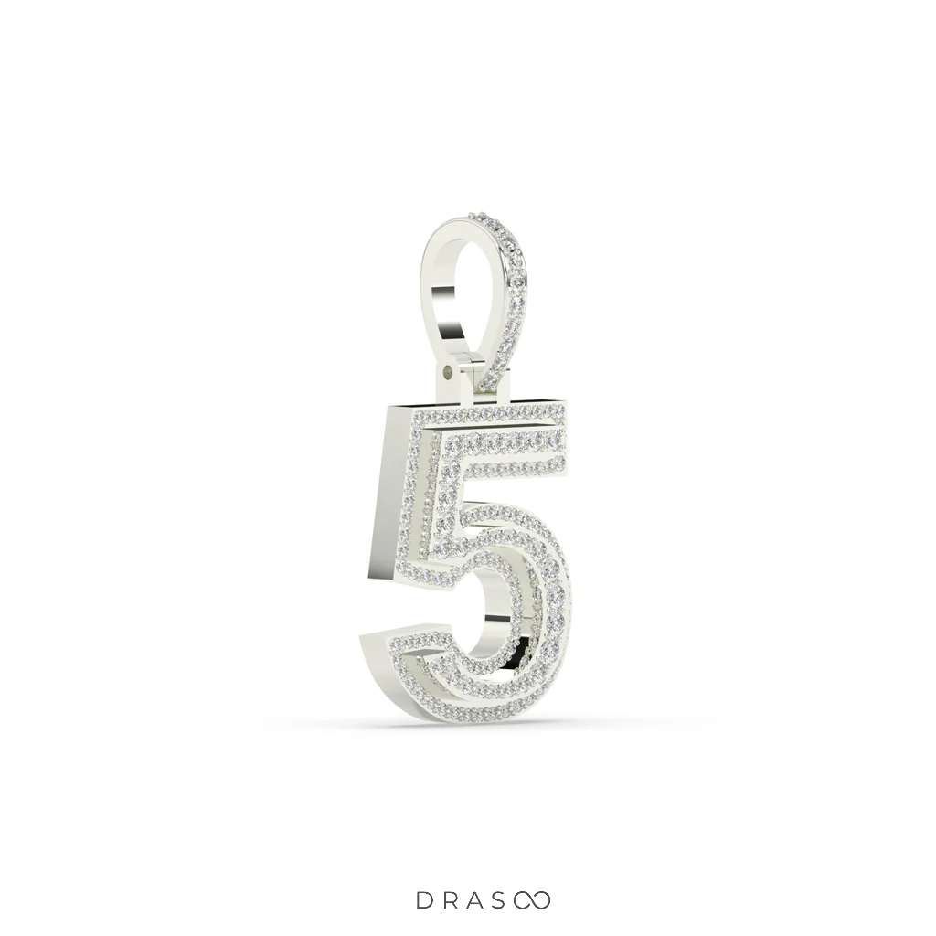 ROUND DIAMOND ICED OUT NUMBER HIP HOP PENDANT
