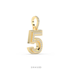 ROUND DIAMOND ICED OUT NUMBER HIP HOP PENDANT