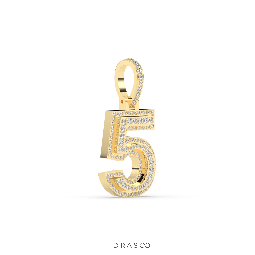 ROUND DIAMOND ICED OUT NUMBER HIP HOP PENDANT