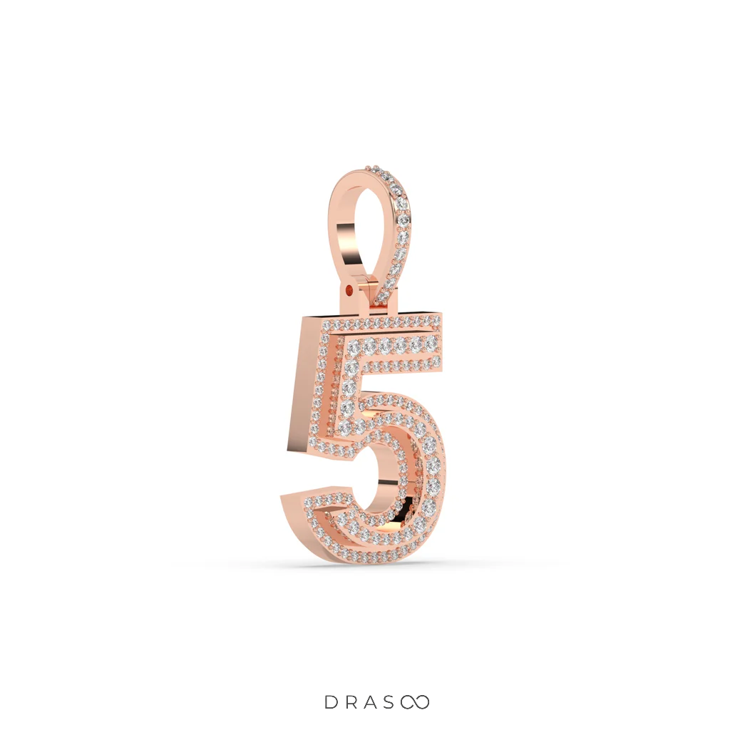 ROUND DIAMOND ICED OUT NUMBER HIP HOP PENDANT