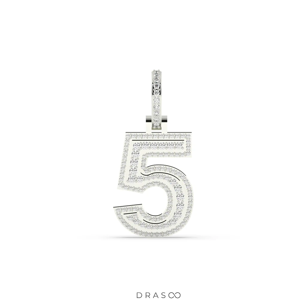 ROUND DIAMOND ICED OUT NUMBER HIP HOP PENDANT
