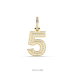 ROUND DIAMOND ICED OUT NUMBER HIP HOP PENDANT