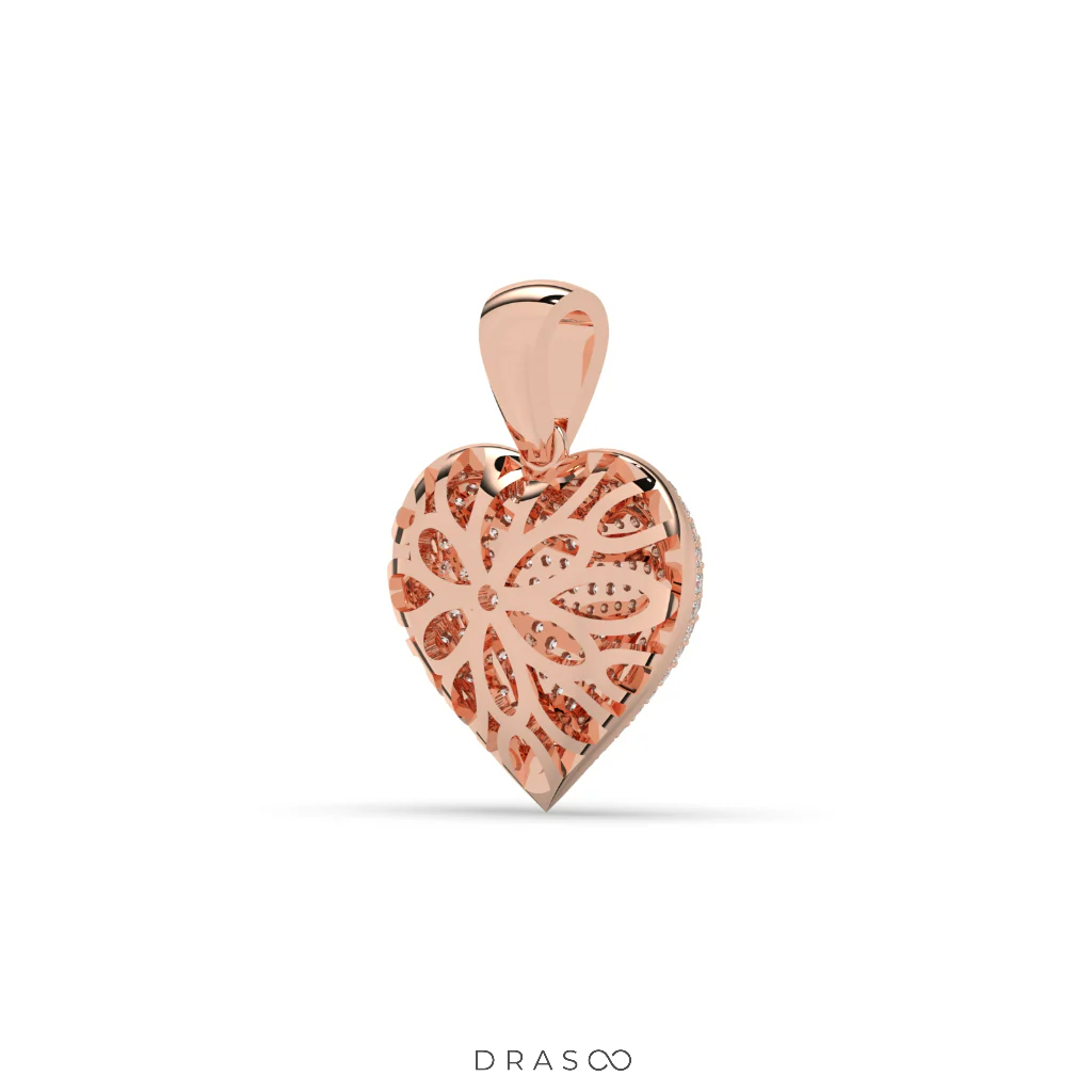 FULLY ICED DIAMOND HEART PENDANT